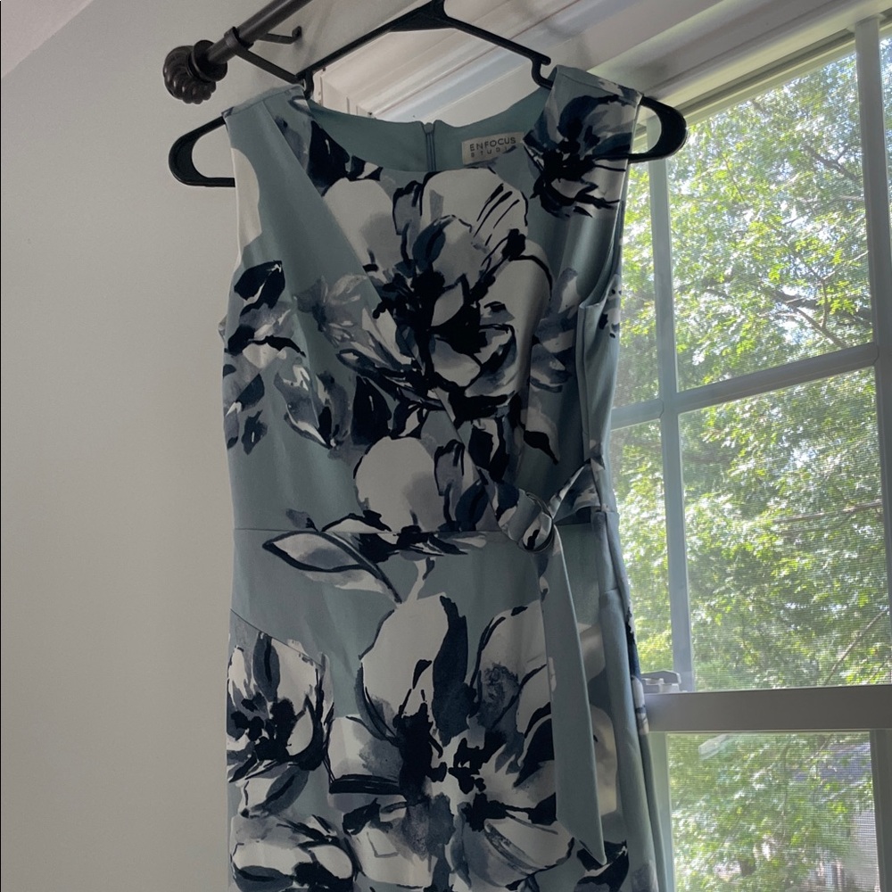 Enfocus Studio Floral Midi Dress‎ - Blue and White - Picture 8 of 13